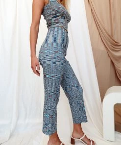 Bailey Rose Rory Blue High Rise Knit Pants New Arrivals