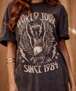 LOTUS FASHION World Tour 1984 Black Graphic Tee