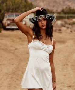 Adele B Candace White Mini Slip Dress CLOTHING