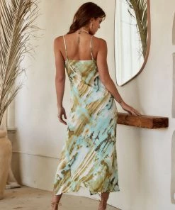 Adel B Boheme Olive Marble Maxi Dress 16 Adel B Boheme Olive Marble Maxi Dress