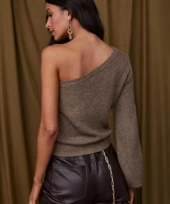 Modern Bridge International Co,Ltd. FLAT/RM B 3/F WING CHEONG COMM BLDG 19-25 JERVOIS STREET SHEUNG WAN HKWINK Bono Mocha Balloon One Shoulder Sweater CLOTHING