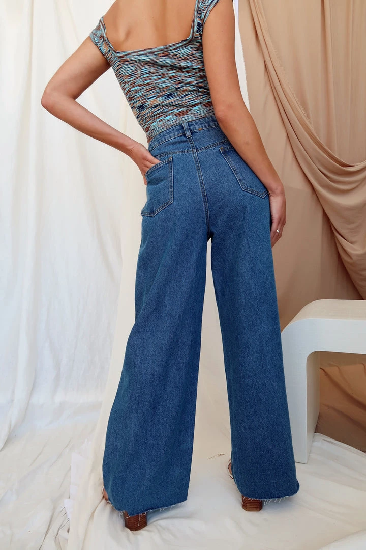 BEIGE BOTANY Lincoln Blue High Rise Wide Leg Jeans 11 BEIGE BOTANY Lincoln Blue High Rise Wide Leg Jeans