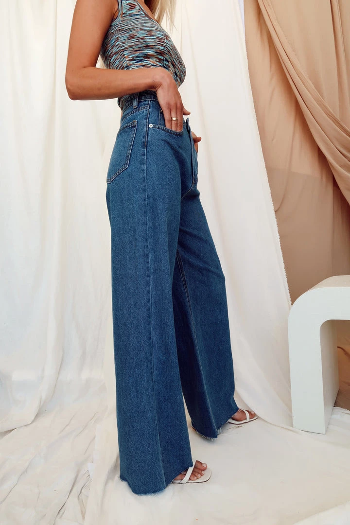 BEIGE BOTANY Lincoln Blue High Rise Wide Leg Jeans 12 BEIGE BOTANY Lincoln Blue High Rise Wide Leg Jeans