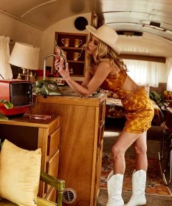 CLOUD TEN Ava Poppy Checkered Mini Dress