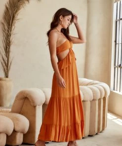 Papermoon CLOTHING Cha Cha Orange Maxi Dress
