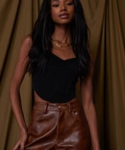 AFTER STITCH Cora Black Boning Tank CLOTHING