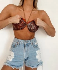 KARMA HIGHWAY Penelope Orange And White Silk Scarf