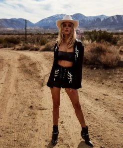 LE LIS Danica Black Vegan Leather Shorts CLOTHING