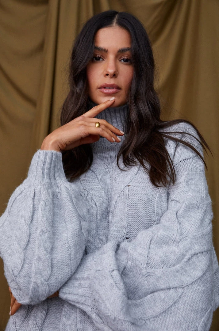 ACOA Delilah Grey Mini Sweater Dress 11 ACOA Delilah Grey Mini Sweater Dress