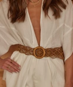 FAME Dima Brown Braided Belt