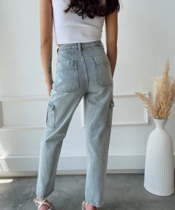 BEIGE BOTANY New Arrivals Eden Light Wash Cargo Pocket Jeans