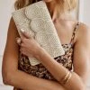 LA CHIC New Arrivals Elsa Cream Beaded Clutch
