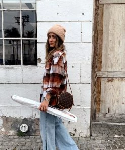 ACOA Nightfall Rust Plaid Shacket CLOTHING