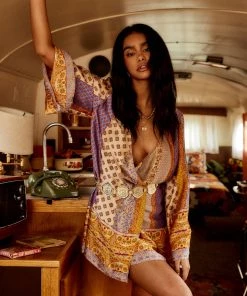 Dress Forum CLOTHING Gold Standard Multicolored Kimono Dress 17 Dress Forum CLOTHING Gold Standard Multicolored Kimono Dress