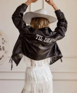 CLOUD TEN Gatsby White Fringe Crop Top