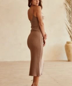 HEY BABE Gemma Mocha Midi Dress