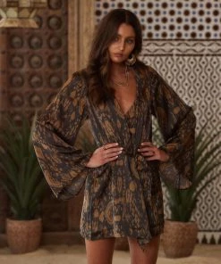 Dress Forum Gold Standard Black Kimono Dress