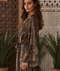 Dress Forum Gold Standard Black Kimono Dress