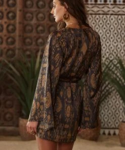 Dress Forum Gold Standard Black Kimono Dress