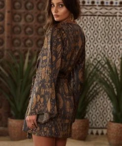 Dress Forum Gold Standard Black Kimono Dress