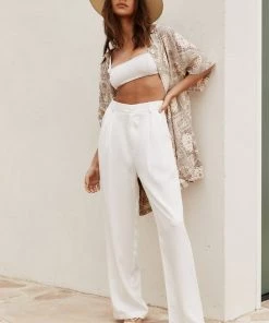 ET CLET Jaxon White Wide Leg Trousers CLOTHING