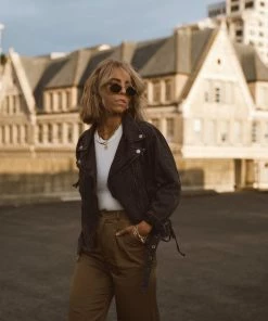 CLOUD TEN Jet Setter Black Denim Jacket CLOTHING