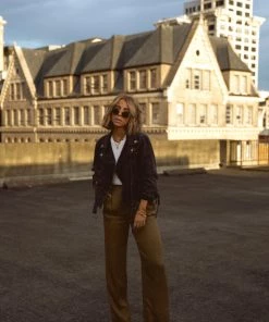 ET CLET Jaxon Olive Wide Leg Trousers CLOTHING