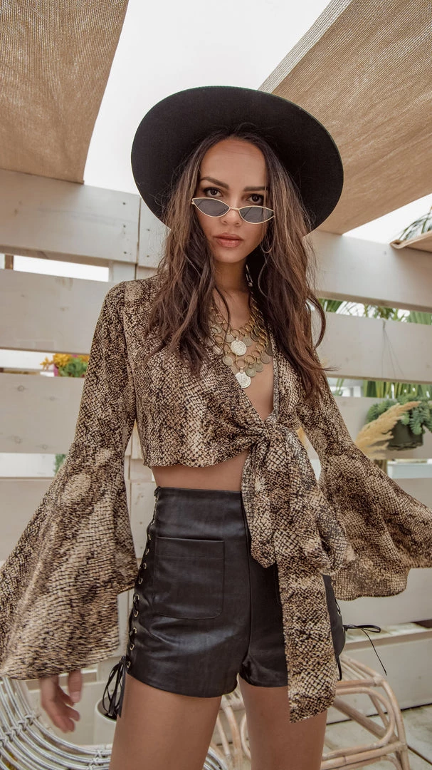 Emory Park Tie Breaker Black Faux Leather Shorts 11 Emory Park Tie Breaker Black Faux Leather Shorts