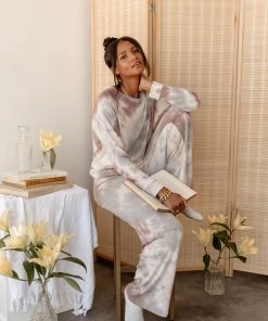 Phil Love CLOTHING La Jolla Mocha Tie Dye Lounge Top