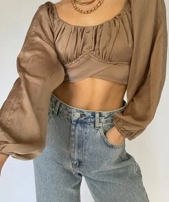 HYFVE CLOTHING Poolside Khaki Crop Top