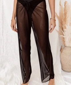 AFTER STITCH Bull By The Horns Black Mesh Pants