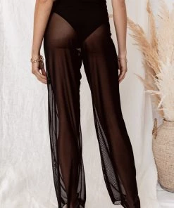 AFTER STITCH Bull By The Horns Black Mesh Pants