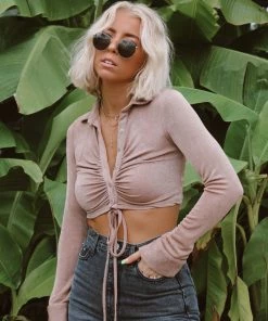 Modern Bridge International Co,Ltd. FLAT/RM B 3/F WING CHEONG COMM BLDG 19-25 JERVOIS STREET SHEUNG WAN HKWINK CLOTHING Samantha Mocha Button Up Top