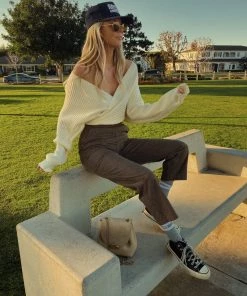 THE FREE YOGA Freemont Ivory Surplice Sweater