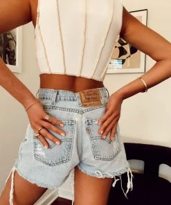 BEIGE BOTANY New Arrivals Avalon White Ribbed Tank