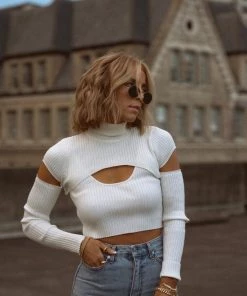 Bailey Rose CLOTHING Calgary White Tank Top + Shrug