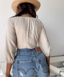 CLOUD TEN Copenhagen Linen Crop Top CLOTHING