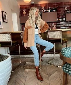 ACOA Chile Colorblock Sherpa Shacket