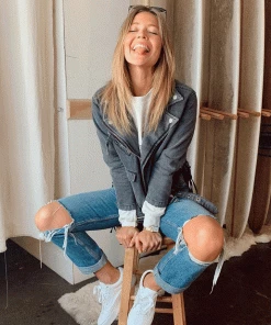 CLOUD TEN Jet Setter Black Denim Jacket CLOTHING