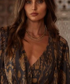 ALUMAUSA Janie Gold Double Layered Chain Necklace