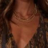 ALUMAUSA Janie Gold Double Layered Chain Necklace 2 ALUMAUSA Janie Gold Double Layered Chain Necklace