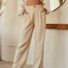 ET CLET Jaxon Cream Wide Leg Trousers CLOTHING