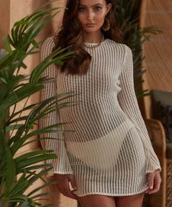 ACOA CLOTHING Joah White Crochet Mini Dress