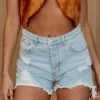 SIGNATURE 8 Aster Light Indigo Distressed Denim Shorts