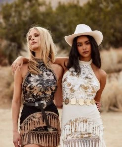 WINK Like Gold Dust Sequin Fringe Dress CLOTHING