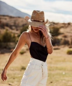 ET CLET London Time Black Satin Top CLOTHING