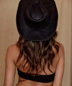 FAME Laney Black Suede Cowboy Hat