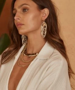 FAME Lidia Ivory Beaded Earrings