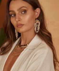 FAME Lidia Ivory Beaded Earrings