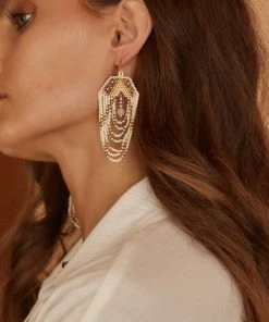 FAME Lidia Ivory Beaded Earrings